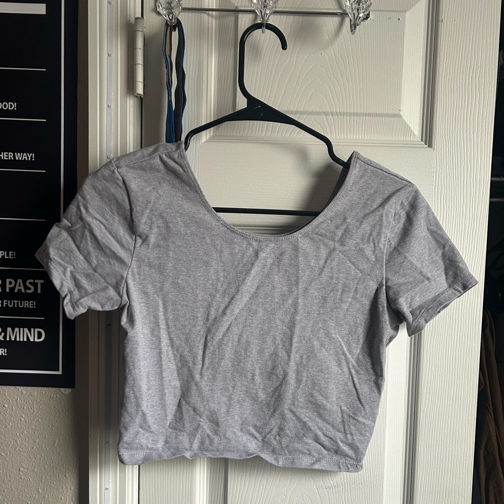 Gray crop top